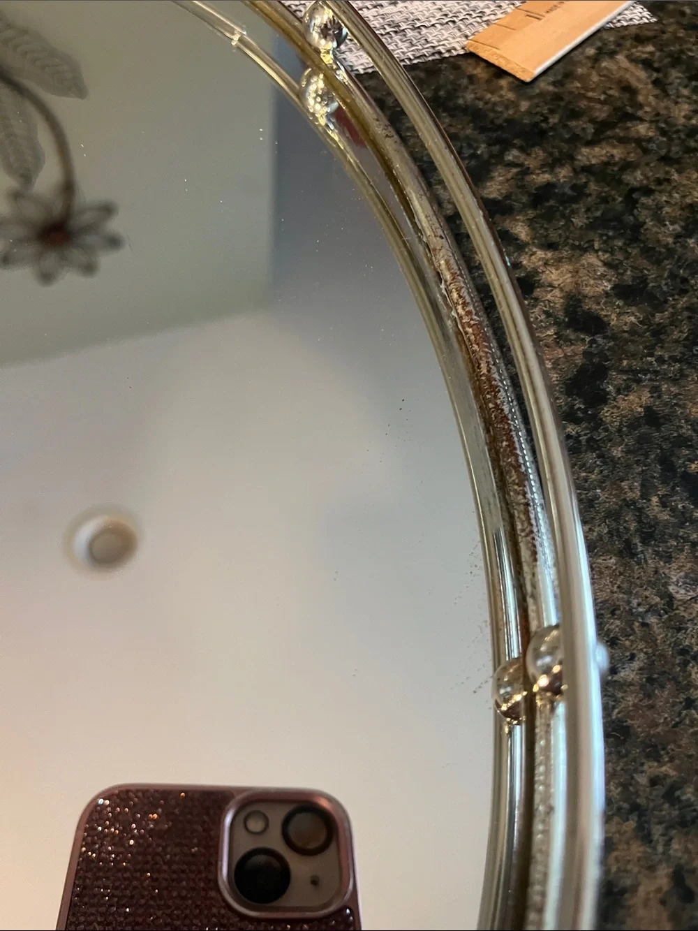 Silver Accent Oval Vanity Tray - Mirror Finish